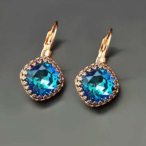 Auskari "Vintāžš IV (Bermuda Blue)" ar Swarovski™ kristāliem